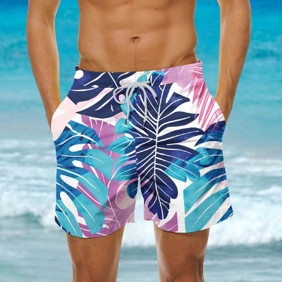 Vetsdori Mens Summer Swim Trunks Board Shorts Elastic Waist Swimwear Pockets,Drawstring Big and Tall Casual Swim Shorts for Men Holiday,L