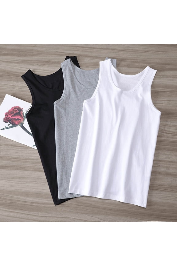 Mens Summer Tank Tops Athletic 100% Cotton T Shirts Muscle Sleeveless,Plain Undershirts Sport Crew Neck Tanks for Men Slim Fit,XL