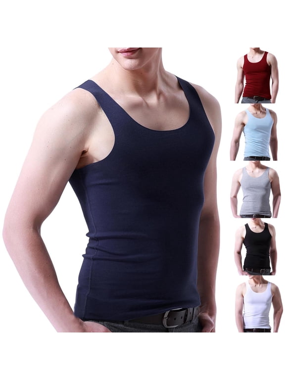 Mens Summer Tank Tops Workout Ice Slik T Shirts Muscle Fitness,Sleeveless Undershirts Plain Outdoor Tanks for Men Slim Fit,XXL