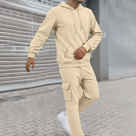 Vetsdori Mens Sweat Suit 2 Piece Set with Hoodie,Tracksuits Set,Pocket Loungewear Casual Workout Outfits Drawstring Sports Athletic,Hoodies and Joggers for Men