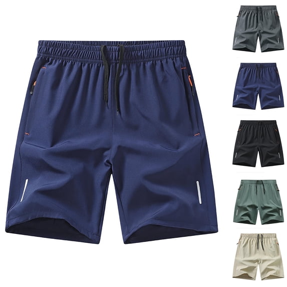Vetsdori Mens Athletic Shorts Quick Dry Swim Trunks Pull-On Ice Slik Elastic Waist Pockets,Lightweight Style Beach Shorts for Men Fashion