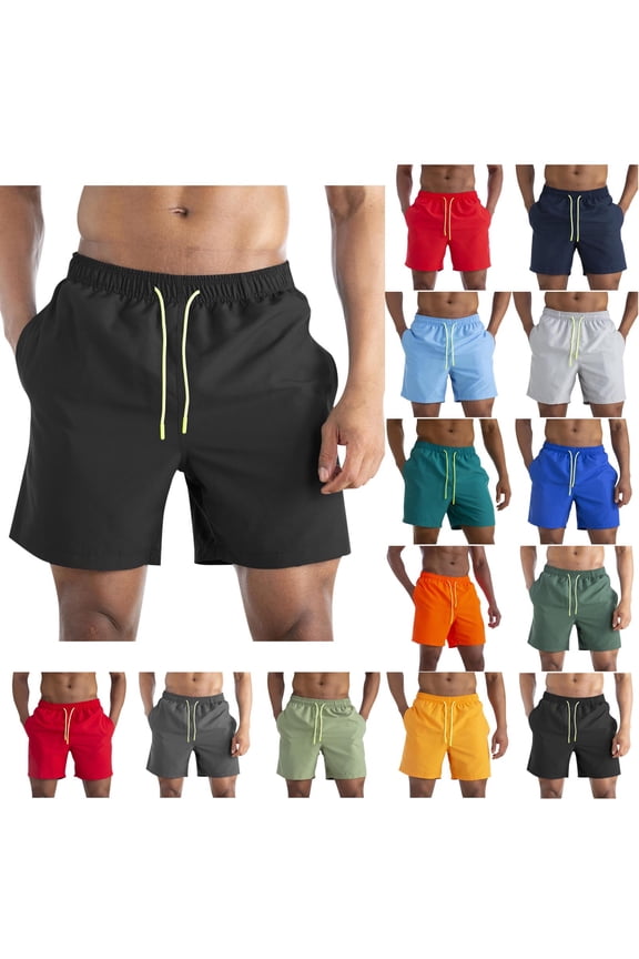 Mens Workout Athletic Shorts Dry Fit Pockets Short Pants Stretch Drawstring,Running Summer Breathable Shorts for Men Elastic Waist,Size 29