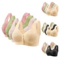 thumbnail image 1 of Vetsdori No Wire Everyday Bras for Women Front Closure Soft Bralette Push up,4 Pack No Padding Large Bust Bras Womens Bras Lace, 1 of 3