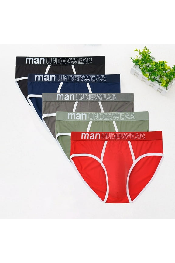 Pack Underwear for Men Briefs Low-Rise Ropa Hombre Soft and Cozy 5 Pieces Breathable Mens Underwear Carsonsillos