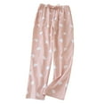 thumbnail image 1 of Vetsdori Pajamas Pants for Women Sleep Pants Pj Bottoms Fashion Wide Leg Sleepwear Printed PJS Womens Lounge Pants Lightweight,Pink, 1 of 2