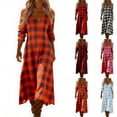 thumbnail image 1 of Vetsdori Party Maxi Dresses for Women Muumuu Dresses Holiday Loose V-Neck Full Sleeves,Long Evening Gown Juniors Dress Graphic, 1 of 6