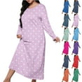 thumbnail image 1 of Vetsdori Plus Size Nightgown for Women Long Sleeve Pajamas Dress Sleep Shirts Valentines Soft,Holiday Sleepwear Cute MooMoo Ladies Nightgowns Lightweight, 1 of 7