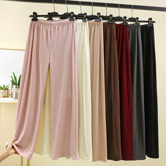 Vetsdori Plus Size Pajamas Pants for Women Fleece Casual Sleepwear Soft PJS Spring Wide Leg Womens Sleep Pants Solid Color
