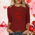 thumbnail image 1 of Vetsdori Plus Size Tops for Women Valentine Blouses Casual Gifts for Girlfriend,Crew Neck Graphic 3/4 Sleeve Summer Juniors Shirts Cute, 1 of 5