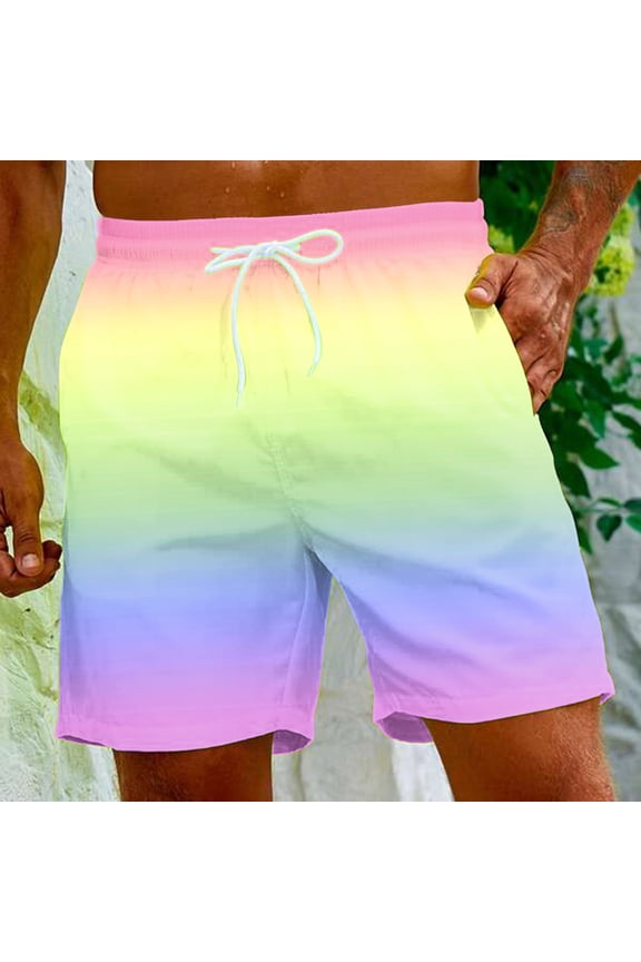 Pocket Shorts for Men Summer Athletic Pull-On Breathable Swimwear Fashion Lightweight,Elastic Waist Mens Beach Shorts Moisture Wicking