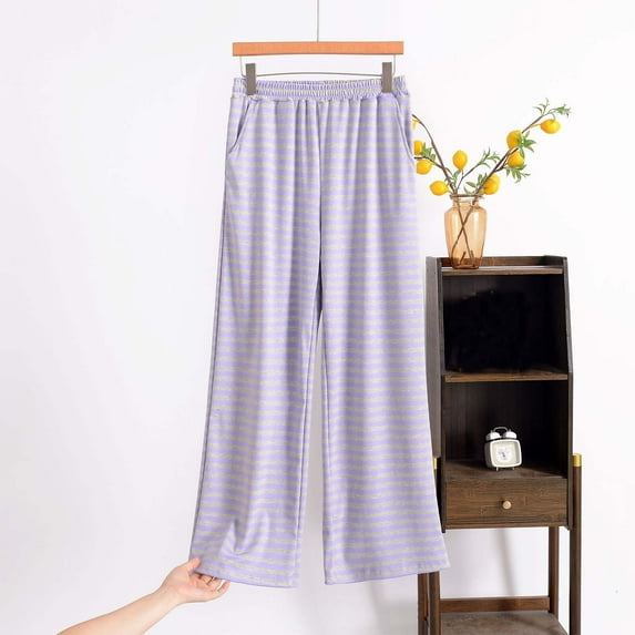 Vetsdori Pockets Pajamas Pants for Women Casual Pj Bottoms Soft Plus Size,Striped Womens Lounge Pants Holiday