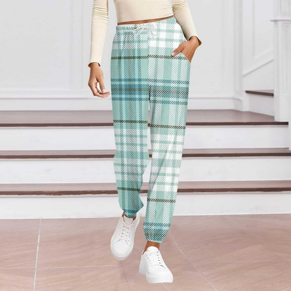 Vetsdori Pockets Pajamas Pants for Women Fashion Pj Bottoms Fitness,Soft Jogger Sleepwear PJS Plaid Womens Lounge Pants Elastic Waist