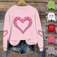 thumbnail image 1 of Vetsdori Womens Plus Size Sweatshirts Valentine Pullover Tops Crew Neck Valentine's Days Sweatshirts for Women Love Heart, 1 of 5