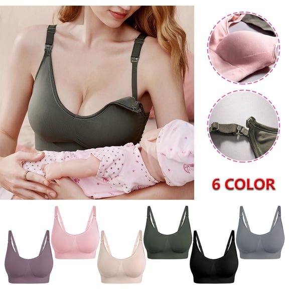 Vetsdori Pumping Nursing Bra for Women Seamless Breastfeeding Maternity Bras Soft Wireless Everyday Cozy Womens Bras Breathable