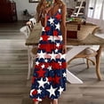 thumbnail image 1 of Vetsdori Red White and Blue Maxi Dress for Women's 4th of July Star Print Slip Dress Summer,Backless Ankle Length Patriotic V-Neck Womens Dress Tank, 1 of 8
