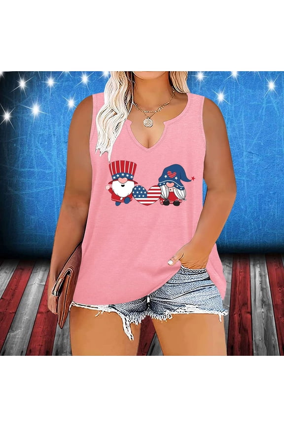 Red White and Blue Tank Tops for Women's July 4th Summer Tshirts Work Camisole Sleeveless Undershirts Casual Fashion Juniors Tops Patriotic