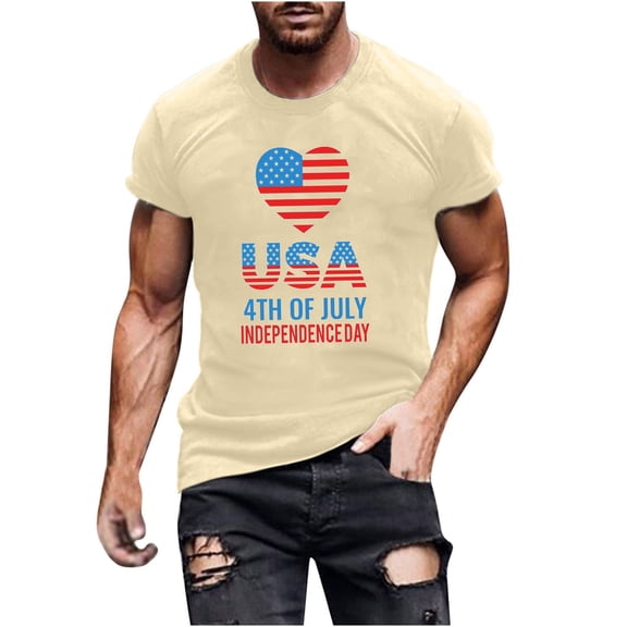Vetsdori Red White and Blue Tshirts for Men Short Sleeve July 4th Pullover Independence Day Summer Patriotic Graphic,Outdoor Crew Neck Mens Tops