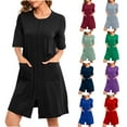 thumbnail image 1 of Vetsdori Short Length Robes for Women Lightweight Night Gowns Dusters Cozy Zip Front Loungewear Summer Ladies Bath Robes House, 1 of 9