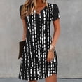 thumbnail image 1 of Vetsdori Short Sleeve Mini Dresses for Women Floral Print Holiday Sundress Beach Summer,Party Outfits Black Juniors Dress Tunic, 1 of 5