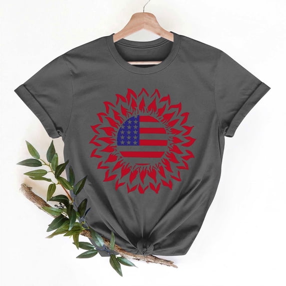 Vetsdori Short Sleeve Shirts for Women Fourth of July Summer Pullover Casual Red White and Blue,Graphic USA Years Anniversary Independence Day Fashion Womens Blouses Crew Neck