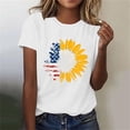 thumbnail image 1 of Vetsdori Short Sleeve Shirts for Women July 4th American Pullover Red White and Blue Graphic Summer Casual , Red White and Blue Independence Day Juniors Tops Crew Neck, 1 of 4