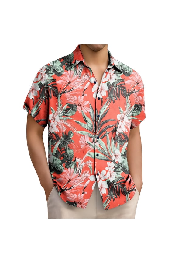 Short Sleeve Shirts for Men Button down Pockets Dress Shirts Collar Casual Work Hawaiian Summer Polo Mens T-Shirts Gift for Men