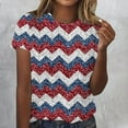 thumbnail image 1 of Vetsdori Short Sleeve T Shirts for Women American Flag 4th of July Pullover Summer Red White and Blue Red White and Blue Independence Day , Crew Neck Casual Juniors Tops Graphic, 1 of 4