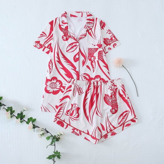 Vetsdori Shorts & Top Pajamas Sets for Women Button up Casual Homewear Pockets Sleepwear Soft Fashion Womens Pajamas