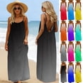 thumbnail image 1 of Vetsdori Sleeveless Maxi Dresses for Women Summer Beach Slip Dress Sundress Gradient Backless,Crew Neck Lightweight Womens Dresses, 1 of 9