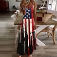 thumbnail image 1 of Vetsdori Summer Maxi Dress for Women's Fourth of July American Flag Slip Dress Backless Tank,Red White and Blue Ankle Length Casual Womens Dress V-Neck, 1 of 8