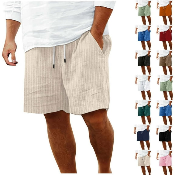 Vetsdori Summer Shorts for Men Athletic Swimwear Pull-On Pocket Breathable,Casual Elastic Waist Mens Beach Shorts Lightweight