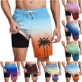 thumbnail image 1 of Vetsdori Summer Swim Trunks With 2 in 1 for Men Athletic Pocket Pull-On Swim Shorts Lightweight,Hawaii Elastic Waist Breathable Style Mens Beach Shorts Casual, 1 of 5