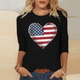 thumbnail image 1 of Vetsdori Summer T Shirts for Women American Flag July Fourth Pullover Graphic 3/4 Sleeve Plus Size,Crew Neck Casual Red White and Blue Independence Day Ladies Tops Fashion, 1 of 5
