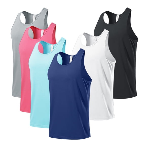 Vetsdori Summer T Shirts for Men Muscle Tank Tops Crew Neck Undershirts,Fitness Athletic Plain Running Mens Shirts Sleeveless,M