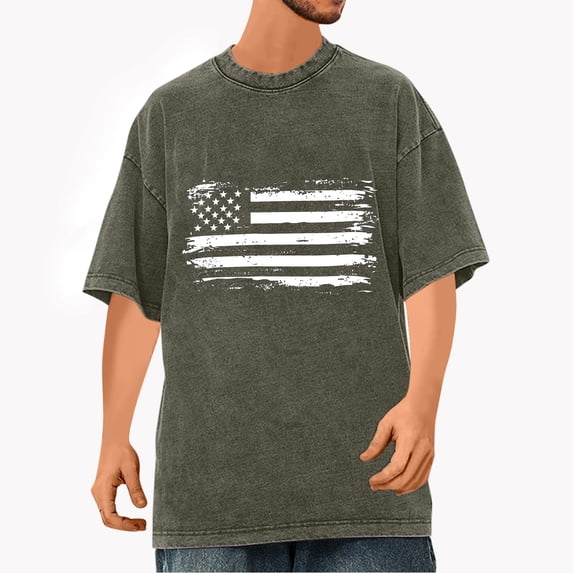 Vetsdori Summer Tshirts for Men Independence Day Short Sleeve Pullover 4th of July Red White and Blue,Patriotic American Flag Shirts Crew Neck Mens Tops