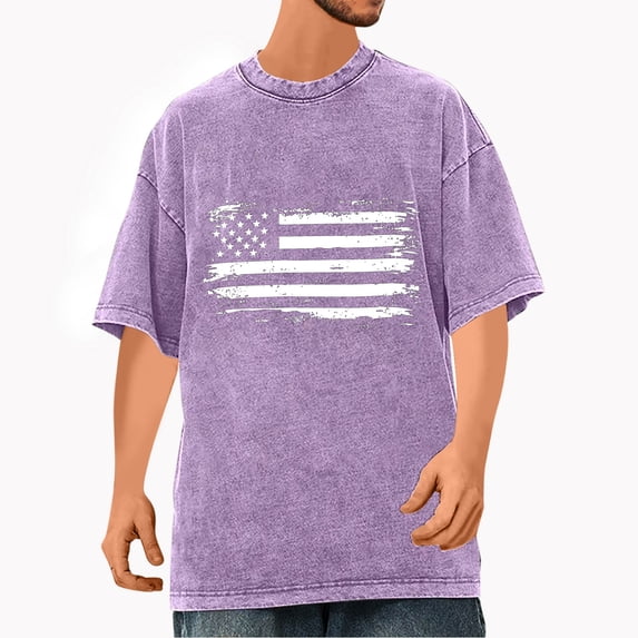 Vetsdori Summer Tshirts for Men Red White and Blue Independence Day Pullover Short Sleeve American Flag Patriotic 4th of July,Crew Neck Mens Tops Outdoor