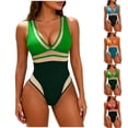 thumbnail image 1 of Vetsdori Tankini Bathing Suits for Women 1 Piece Tummy Control Swimwear Tummy Control Summer Removable Padded,Patchwork Color Womens Swim Suits Outfits, 1 of 6