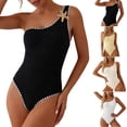 thumbnail image 1 of Vetsdori Tankini Swimsuits for Women 1 Piece Solid Color Swimwear One Shoulder,Outfits Womens Bath Suits, 1 of 6