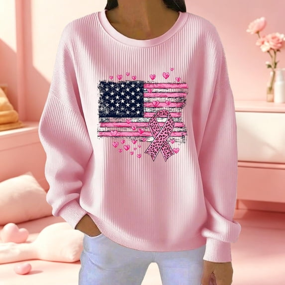 Vetsdori Tops Sweatshirts for Women Long Sleeve Graphic Pullover Knitting,Crew Neck Festival Winter Comfy Womens Sweatshirts Casual