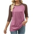 thumbnail image 1 of Vetsdori Tops for Ladies Plus Size Tunic Pullover 3/4 Sleeve Casual Summer,Graphic Raglan Womans T-Shirts Gift, 1 of 4