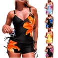 thumbnail image 1 of Vetsdori Two Piece Swimwear for Women Bikini Summer Bathing Suits,Holiday Floral Print Outfits Ladies Swim Suits Camisoles and Bottoms, 1 of 6