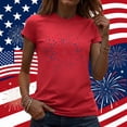 thumbnail image 1 of Vetsdori USA Years Anniversary Shirts for Women American Flag Red White and Blue Pullover Short Sleeve Independence Day,Graphic Summer Fourth of July Casual Womens Shirts Fashion, 1 of 7
