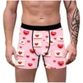 thumbnail image 1 of Vetsdori Underwear for Men Boxers Casual Cozy Elastic Waist Soft Gift for Men Valentines Fashion Mens Boxer Briefs Trunks, 1 of 7