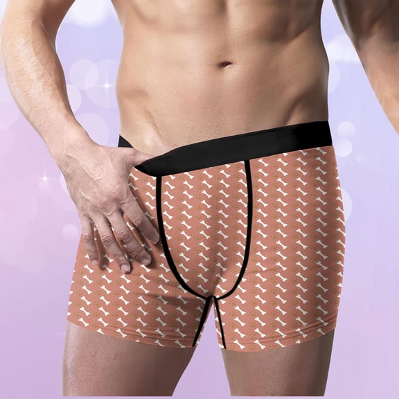 Vetsdori Underwear for Men Casual Boxers Cozy Heart Print Soft Valentines Trunks Trendy Elastic Waist Mens Boxer Briefs Gift for He