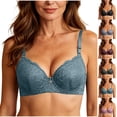 thumbnail image 1 of Vetsdori Underwire Everyday Bras for Women Lace Large Bust Bras No Padding Push up,Breathable Large Bust Bras Womens Bras Lightweight, 1 of 7