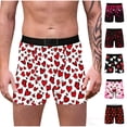 thumbnail image 1 of Vetsdori Valentine Underwear for Men Boxers Heart Print Cozy Trunks Gift for Men Soft Elastic Waist Casual Mens Boxer Briefs Trendy, 1 of 3