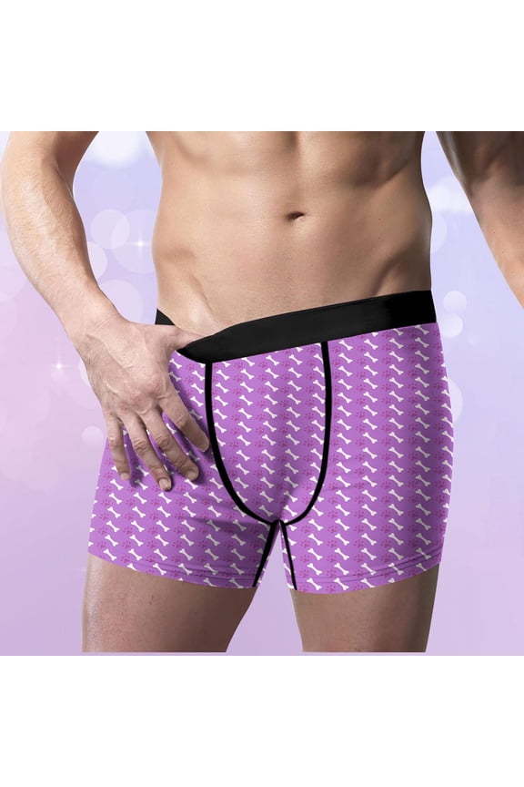 Valentine's Day Boxers for Men Boxer Briefs Cozy Trunks Soft Elastic Waist Heart Print Trendy Mens Underwear Gift for Husband