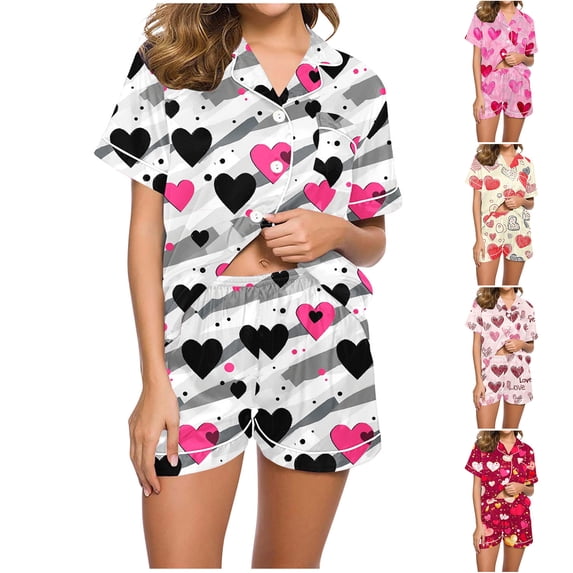 Vetsdori Valentines Pajama Sets for Women Gifts for Girlfriend 2 Pieces Sleepwear Nightwear Loungewear Valentines Day Spring Womens Pajamas Holiday,Red