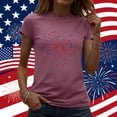 thumbnail image 1 of Vetsdori Women's American Flag T Shirts Short Sleeve USA Years Anniversary Pullover Red White and Blue Graphic Casual Fourth of July,Summer Crew Neck Blouses for Women Independence Day, 1 of 7