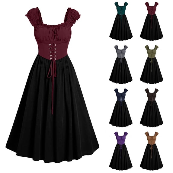 Vetsdori Women's Sleeveless Midi Dresses Holiday Tank Slip Dress Plain Summer Sundress,Crew Neck Lightweight Dress for Women